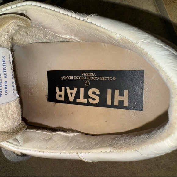 Golden Goose HI-STAR White Gold Star Sneaker Size 37 - Picture 7 of 12